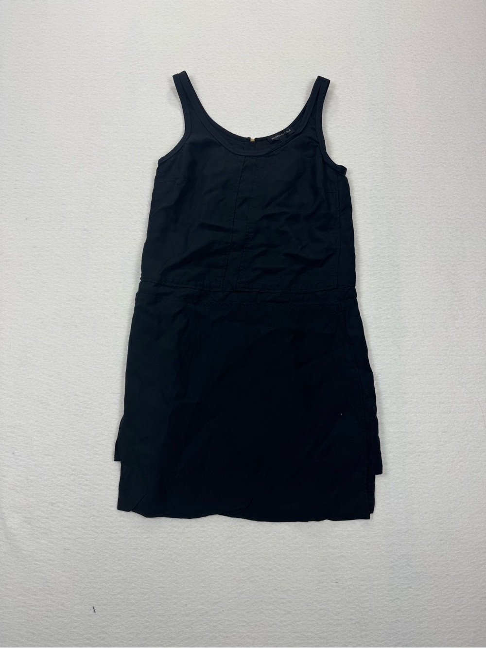 Banana Republic Sleeveless Black Mini Dress Paneling Scoop Neck Size 0